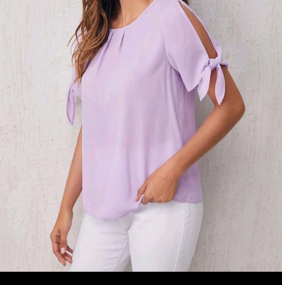 Lavender tee shirt blouse